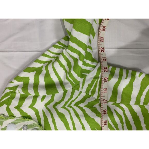 Berek Lime Green & White Zebra Cotton Beaded Gem Jacket Size PL Preppy - Picture 13 of 15